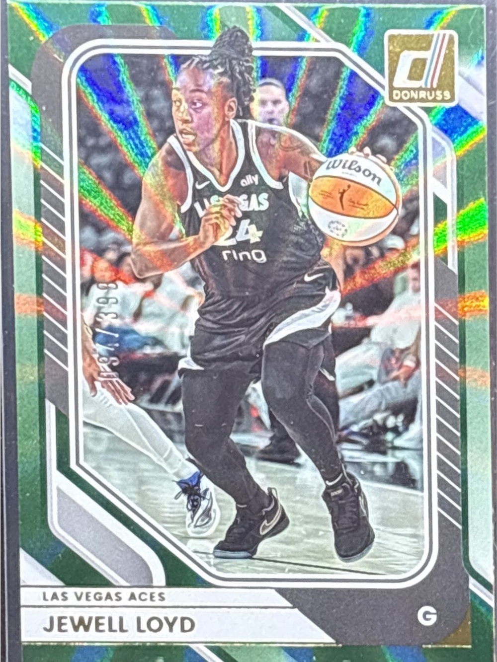 Panini Donruss Jewell Loyd Holographic Green Laser Prizm Basketball Card